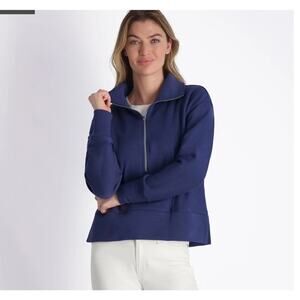 Zero Restriction Ladies Regan Zip Mock Size Medium Color Blue Storm Half Zip